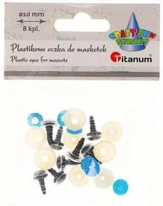 Oczy do maskotek plastikowe 10mm z mocowaniem 8szt - tantis.pl