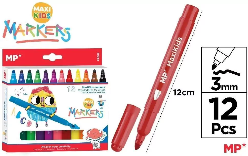 Flamastry Maxi Kids 12 kolorów - tantis.pl