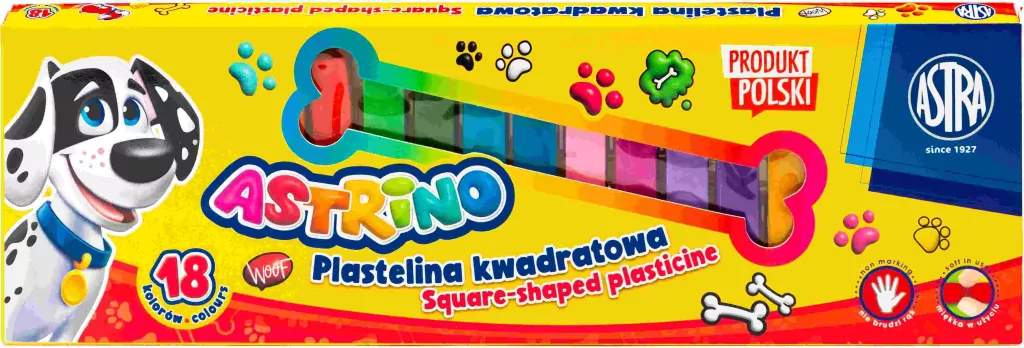 Plastelina kwadratowa 18 kolorów ASTRA - tantis.pl