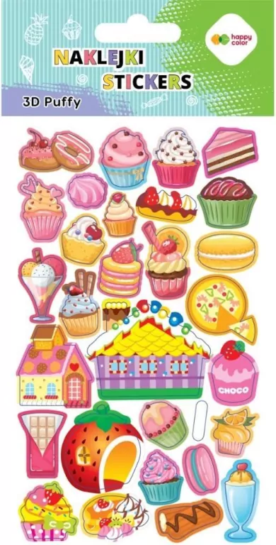 Naklejki 3D Puffy Sweets 10x20cm HAPPY COLOR - tantis.pl