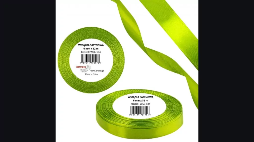 Wstążka satyn. 6mm/32m zieleń wiosenna - tantis.pl