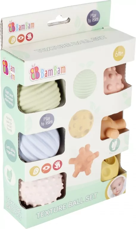 Zabawka sensoryczna. Kule 6 szt. BamBam - tantis.pl