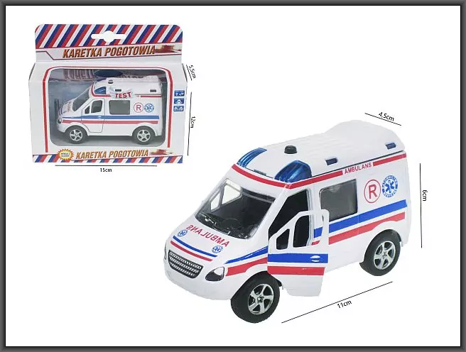 Ambulans z efektami dźwiękowymi, świetlnymi i napędem - tantis.pl