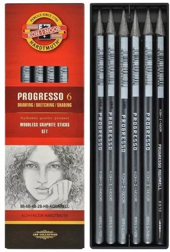 OŁÓWKI  GRAFIT.PROGRESSO 8915 /HB,2B,4B,6B,8B+4B AQUARELL KOMPLET - tantis.pl