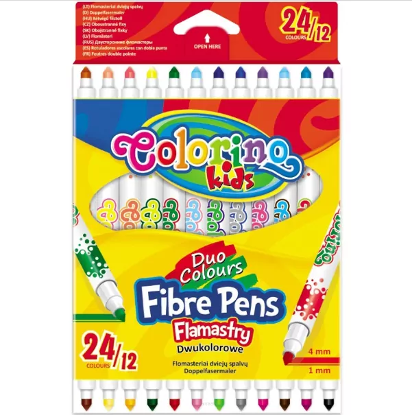 Flamastry Colorino kids dwukolorowe 12 sztuk 24 kolorów - tantis.pl