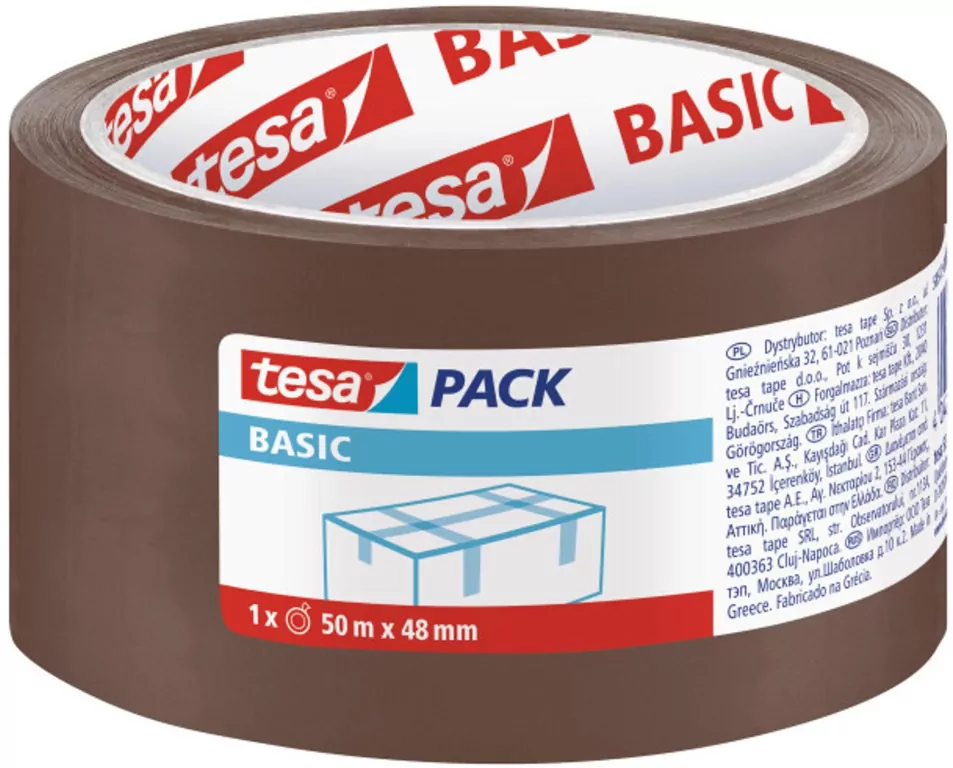 Taśma pakowa Tesapack Basic brązowa 50mx48mm - tantis.pl
