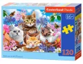 Puzzle 120 Kittens with Flowers CASTORLAND - tantis.pl