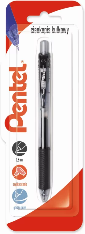 Cienkopis kulkowy 0,5 mm. EnerGel. Czarny 1 szt. - tantis.pl