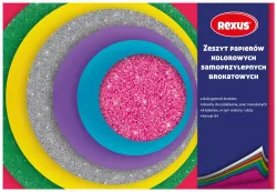 Papier kolorowy samoprzylepny brokatowy. A5/8 kartek. 1 sztuka