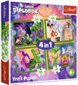 Puzzle 4w1 Świat Smoka Diplodoka TREFL - tantis.pl