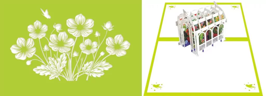 Karnet 12x18 cm + koperta POP-UP Szklarnia z kwiat - tantis.pl