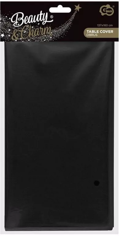 Obrus foliowy B&C matowy czarny 137x183cm - tantis.pl