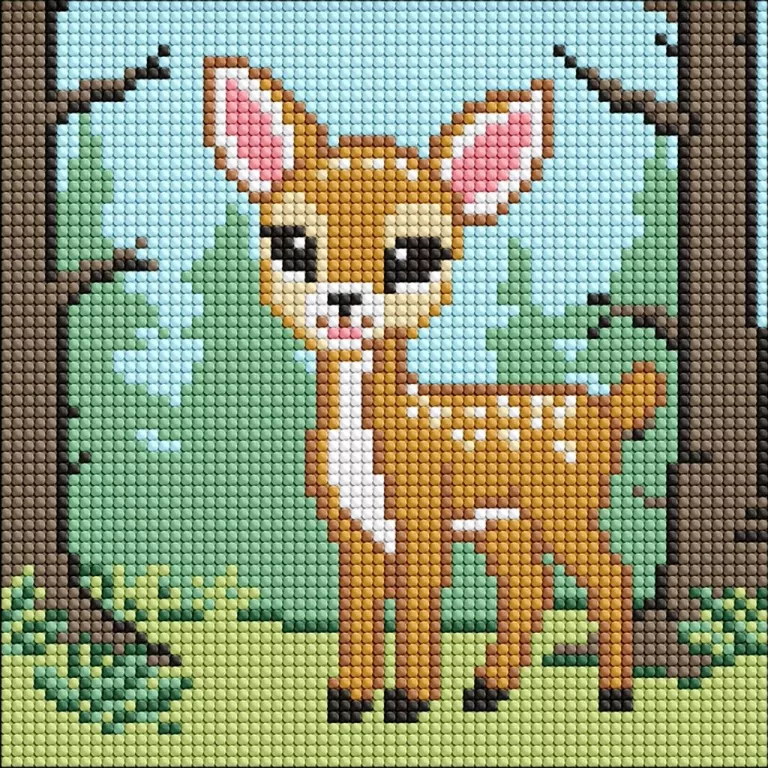 Diamentowa mozaika bez ramy - Magiczny jeleń Kids - tantis.pl