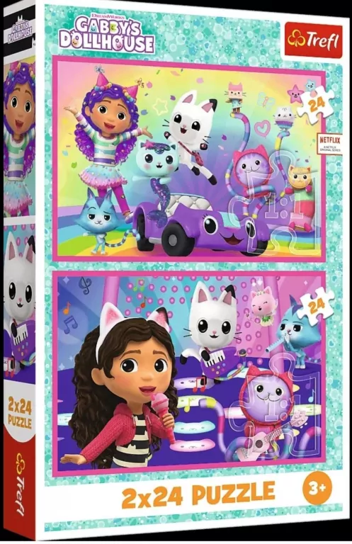Puzzle 2x24 Zabawy z Gabby TREFL - tantis.pl