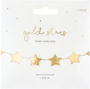 Girlanda Gwiazdki złote 3,6m - tantis.pl