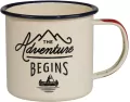 Kubek kempingowy 325ml : Adventure Begins, kremowy - tantis.pl