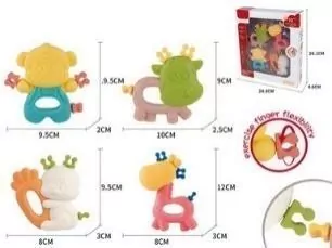 Grzechotka zwierzątko 4szt - tantis.pl