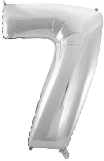Balon foliowy 7. Srebrna 85cm - tantis.pl
