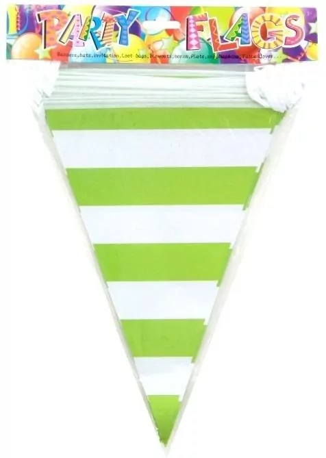 Girlanda flagi w paski zielona 27.5cmx10m - tantis.pl