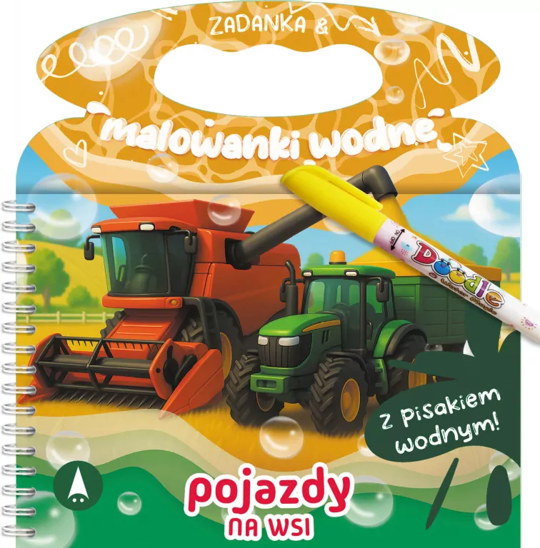 Zadanka & malowanki wodne. Pojazdy na wsi - tantis.pl