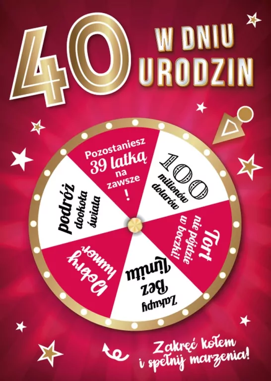 Karnet urodziny 40 B6 z kopertą - tantis.pl