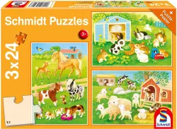 Puzzle 3x24 Słodkie zwierzaki G3