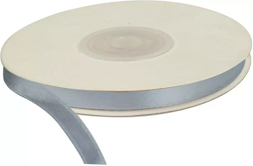Tasiemka satynowa, srebrna 6mmx25m - tantis.pl