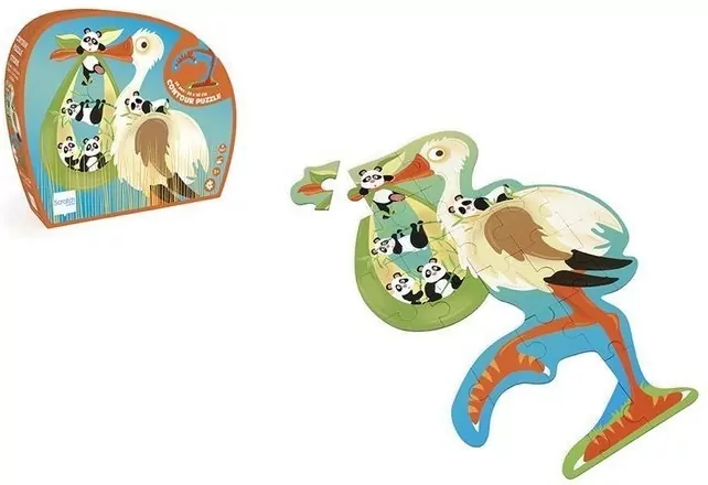 Puzzle 24 konturowe Bocian - tantis.pl