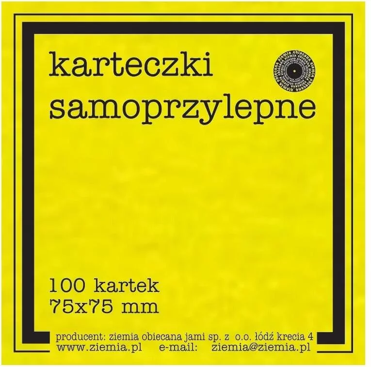 Karteczki samoprzylepne Fluo 75x75mm 100K żółte - tantis.pl