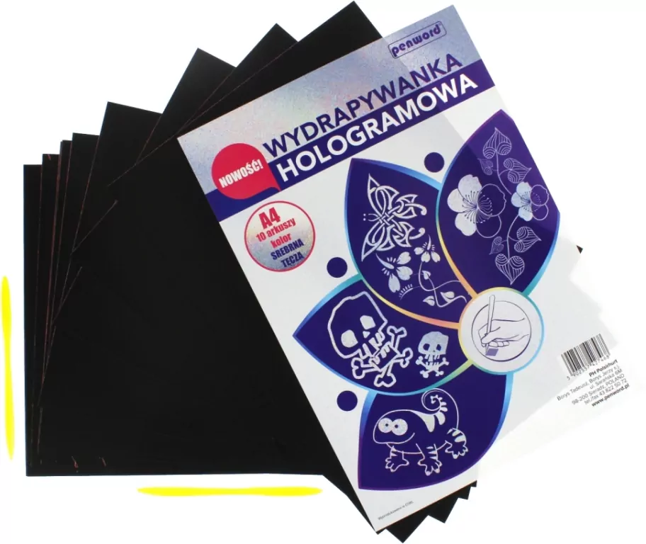 Wydrapywanka hologramowa A4 srebrna tęczowa - tantis.pl