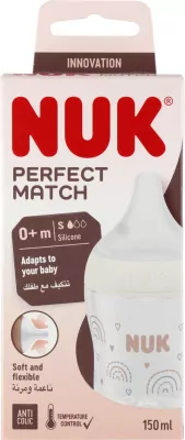 NUK. Perfect Match. Butelka ze smoczkiem. 150 ml. Od 0 miesiąca