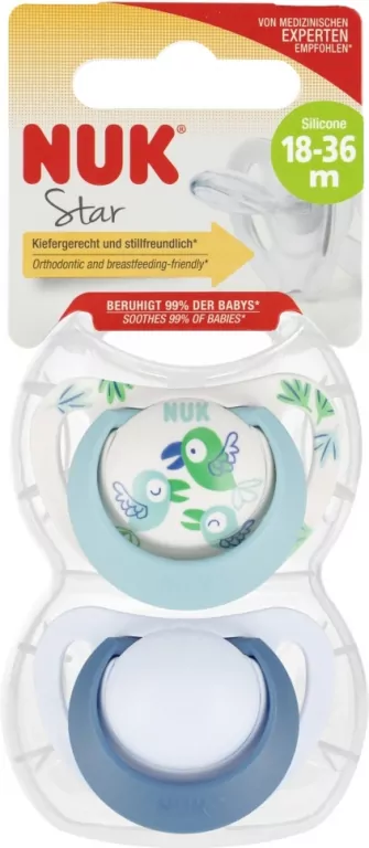 NUK. Star. Smoczki. 18-36 miesięcy. Ptaszki i biały - tantis.pl