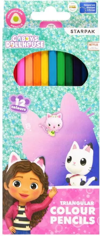 Kredki ołówkowe Koci Domek Gabi 12 kolorów - tantis.pl