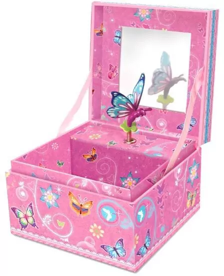 Szkatułka z pozytywką kwadrat. Motylki - tantis.pl