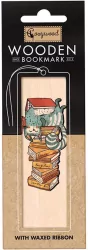 Zakładka drewniana Kot na książkach