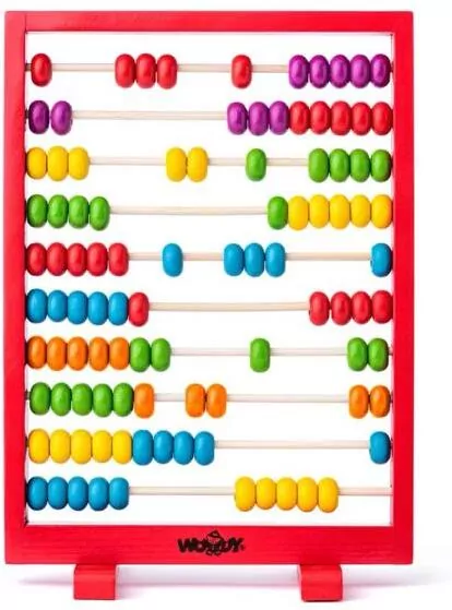 Liczydło drewniane czerwona ramka Red abacus 90009 Woody - tantis.pl