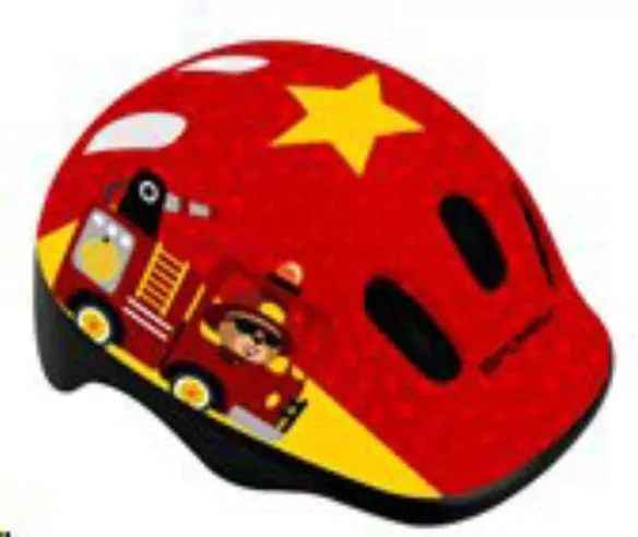 Kask rowerowy dziecięcy M 52-56 cm. Straż, czerwony - tantis.pl