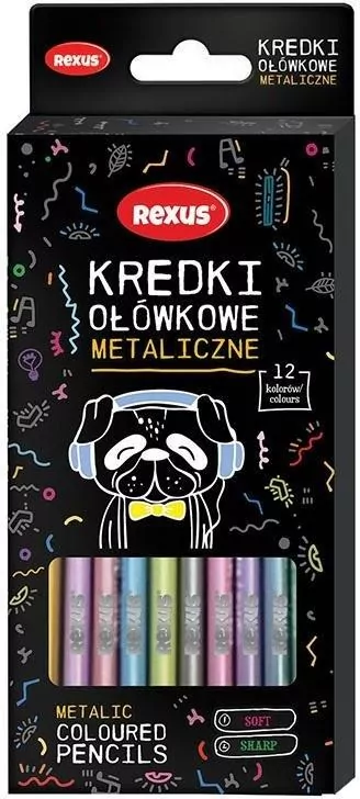 Kredki ołówkowe metaliczne 12 kolorów - tantis.pl