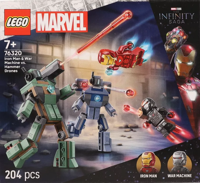 LEGO® Marvel. Iron Man i War Machine kontra drony Hammera 76320 - tantis.pl