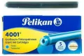Naboje długie Pelikan 4001 GTP/5 turkusowe 5 sztuk - tantis.pl