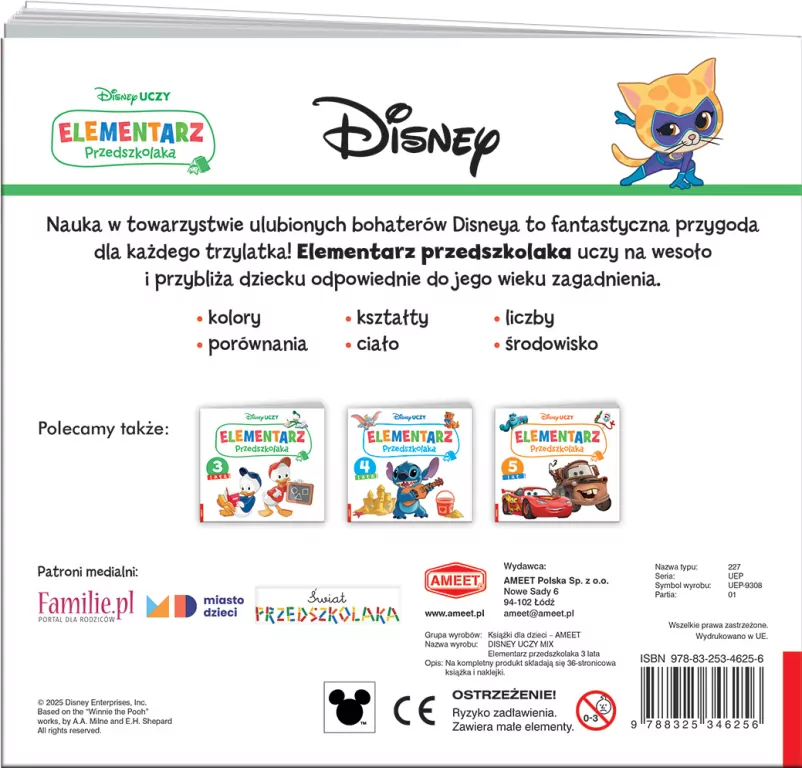 Disney Uczy. Elementarz przedszkolaka. 3 lata! - tantis.pl