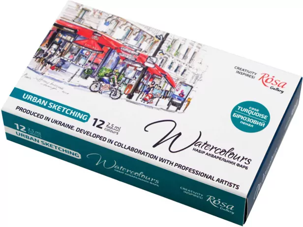 Farby akwarelowe w kostkach Urban Sketching 12kol - tantis.pl