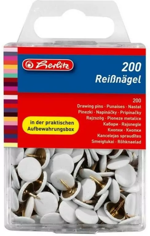 Pinezki białe 200 sztuk - tantis.pl