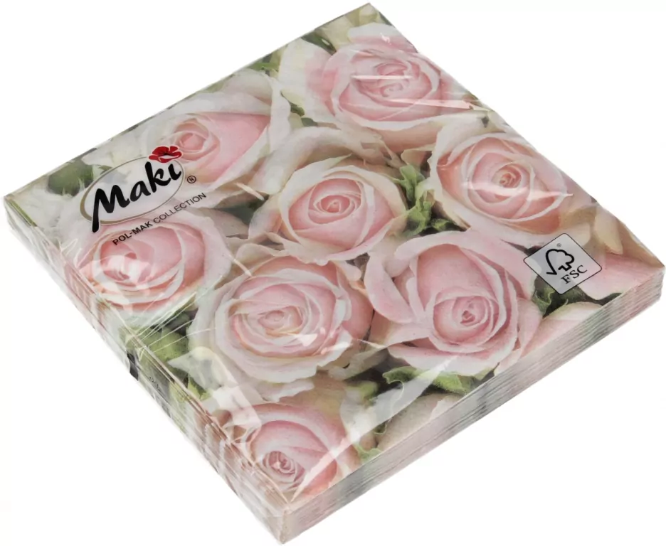 SERWETKA PAP 3W 330X330 KWIAT ROZA ROZ PM OP20SZ - tantis.pl