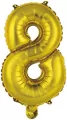 Balon foliowy mini cyfra 8 złota 29x40cm - tantis.pl