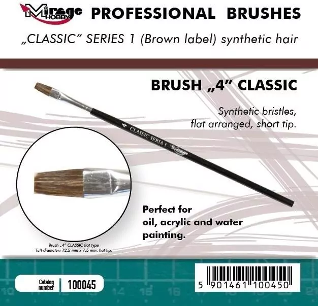 Pędzelek płaski high quality classic rozm 4 - tantis.pl