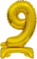 Balon foliowy B&C Cyfra stojaca "9" złota 38cm - tantis.pl