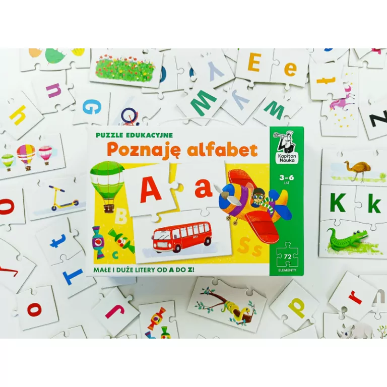 Kapitan nauka. Puzzle edukacyjne. Alfabet 3-6 lat - tantis.pl