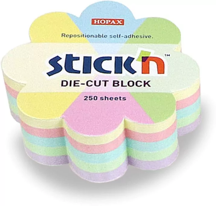 Notes kwiatek 67x67mm 250K 5 kol pastel - tantis.pl