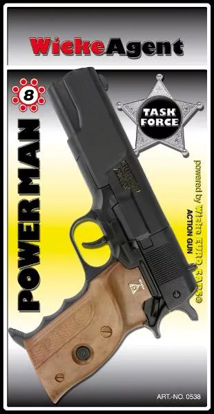 Pistolet Powerman 8-shot blister 220mm 0538 - tantis.pl